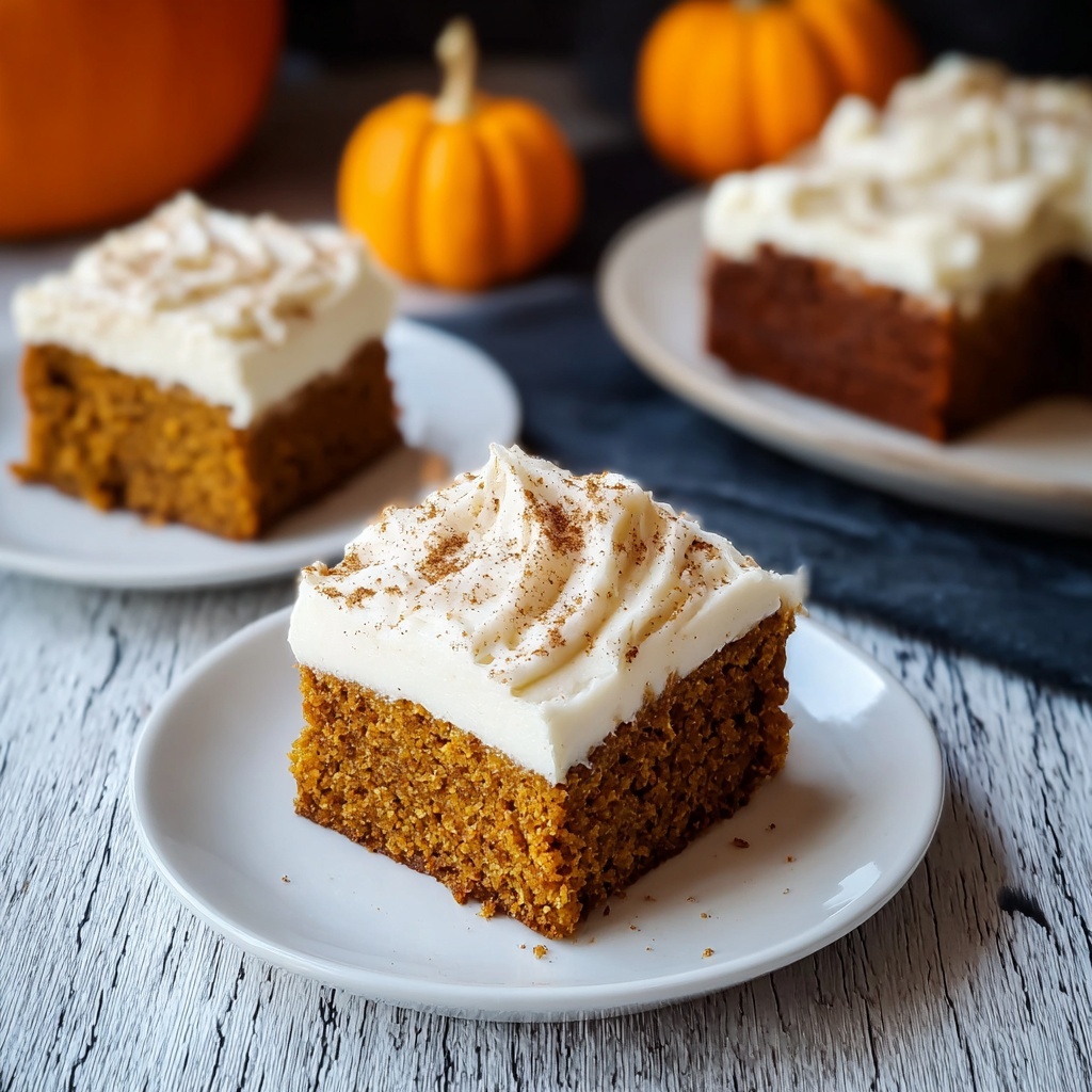 Spiced Baked Pumpkin Bars with Creamy Frosting Recipe - Recipe Image