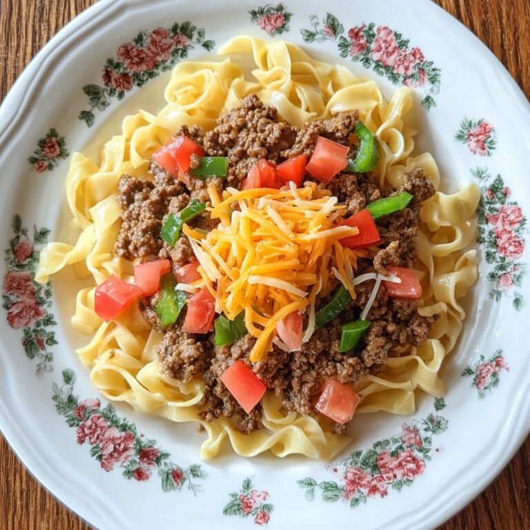 Loaded Cheeseburger Alfredo Pasta Recipe