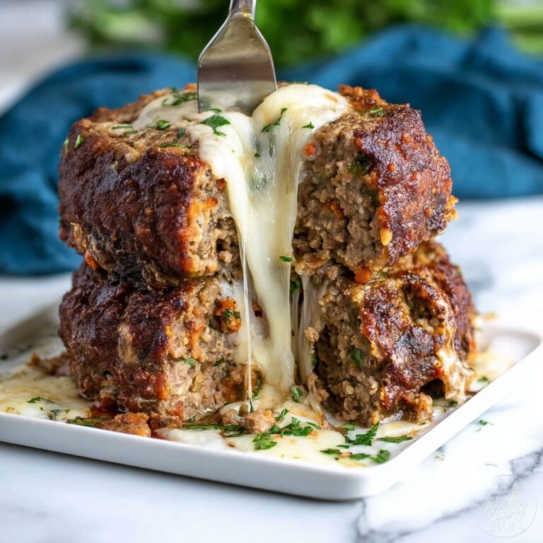 Mozzarella Stuffed Italian Meatloaf Recipe