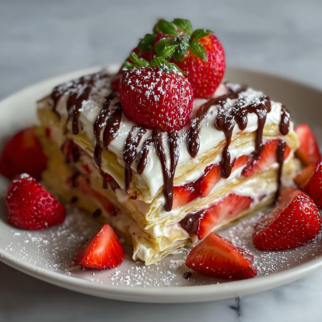 Strawberry Nutella Crepe Cake Recipe - Recipe Image