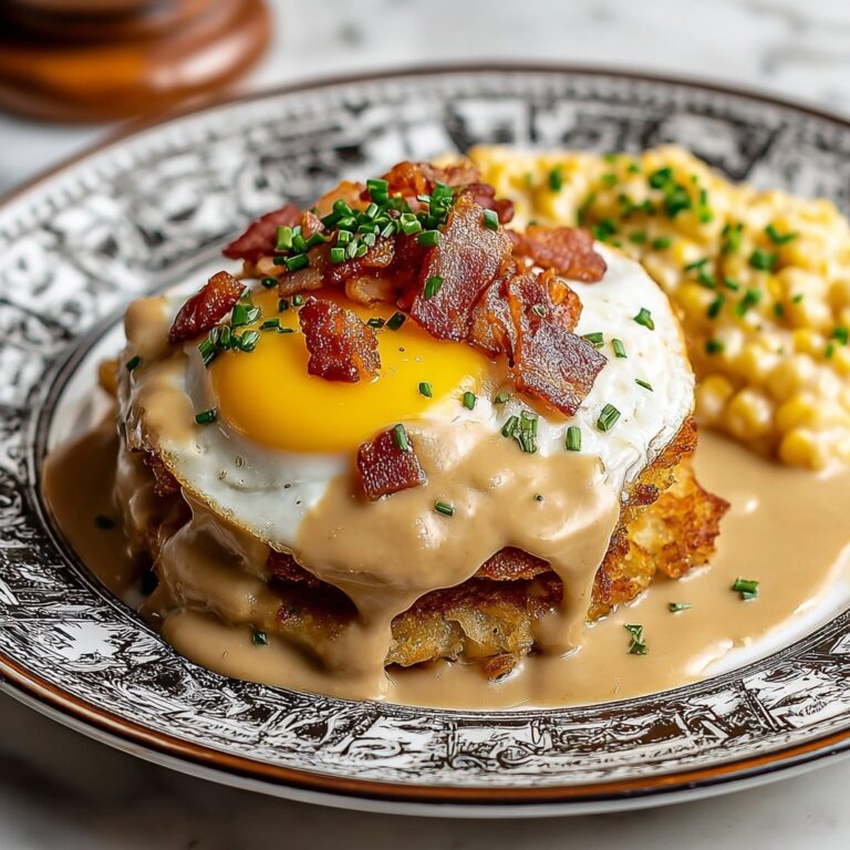 Egg Topped Hash Browns with Bacon Gravy Recipe