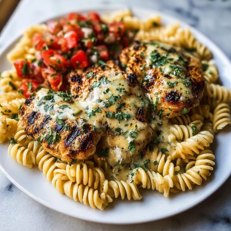 Creamy Garlic Parmesan Chicken with Cheesy Twisted Pasta Recipe