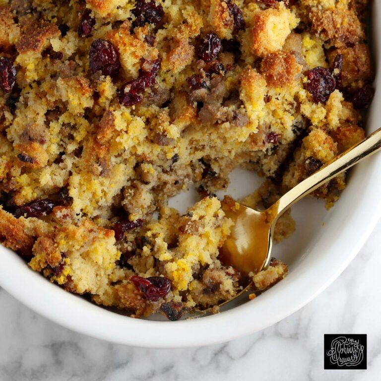 Homemade Cornbread Stuffing with Sausage and Dried Fruits Recipe